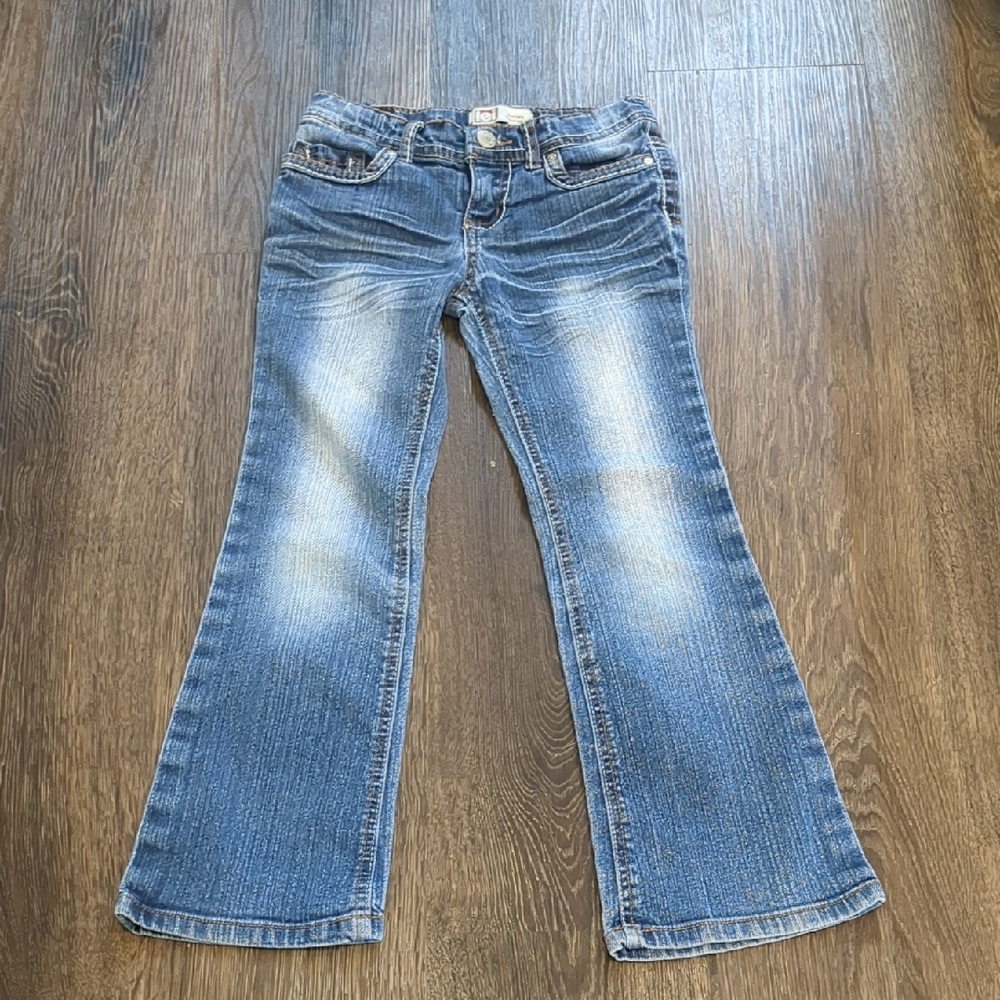 Girls LEI Flare Jeans in Blue Denim Size 7